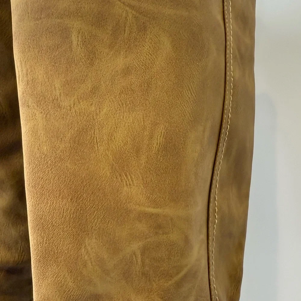Tan Knee-High Women's distressed Boots